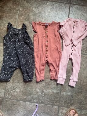 Carter's Pink Ribbed Long-Sleeve One-Piece
